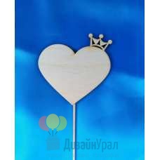 Топпер картинка Сердце с короной 111-88