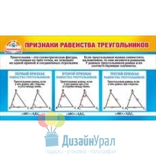 Карточка (172*92) Признаки равенства треугольников / Равнобедренный треугольник 20 экз. 080.621