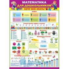 Плакат Обучайка по математике для дошкольников 691 x 499 мм 0-02-451