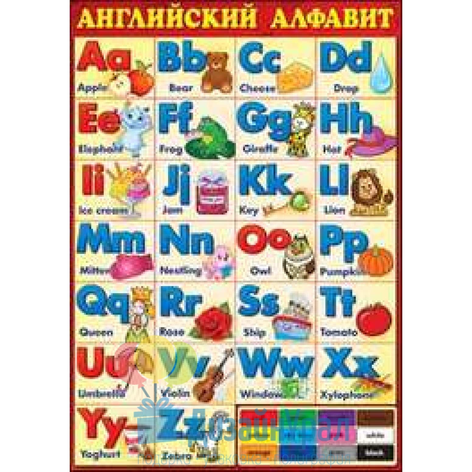 Английская азбука. Английский алфавит. Плакат. Английская Азбука. Плакат 